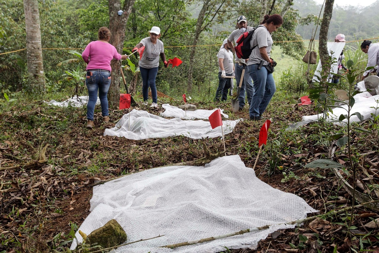 Excavaciones realizadas durante la primera brigada de búsqueda, en Amatlán, Veracruz.